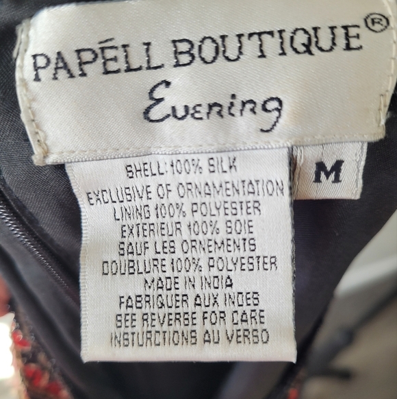 Papell Boutique Evening 100% Silk Beaded Top Medium Vintage - Picture 5 of 5